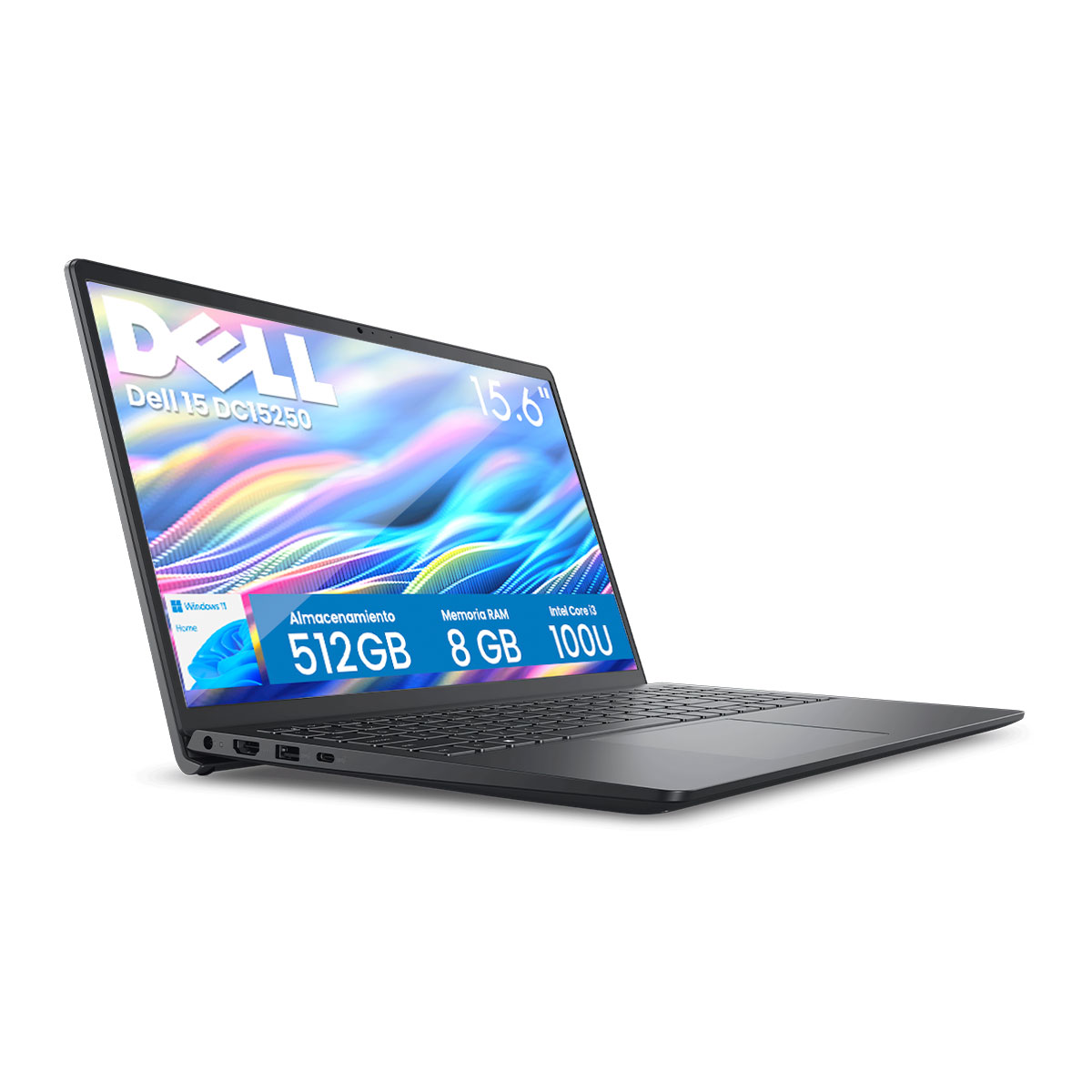 Foto 5 pulgar | Laptop Dell 15 Dc15250 Intel Core I3-100u 6c 8gb Ram 512gb Ssd 15.6'' Fhd Windows 11 Negro Carbón