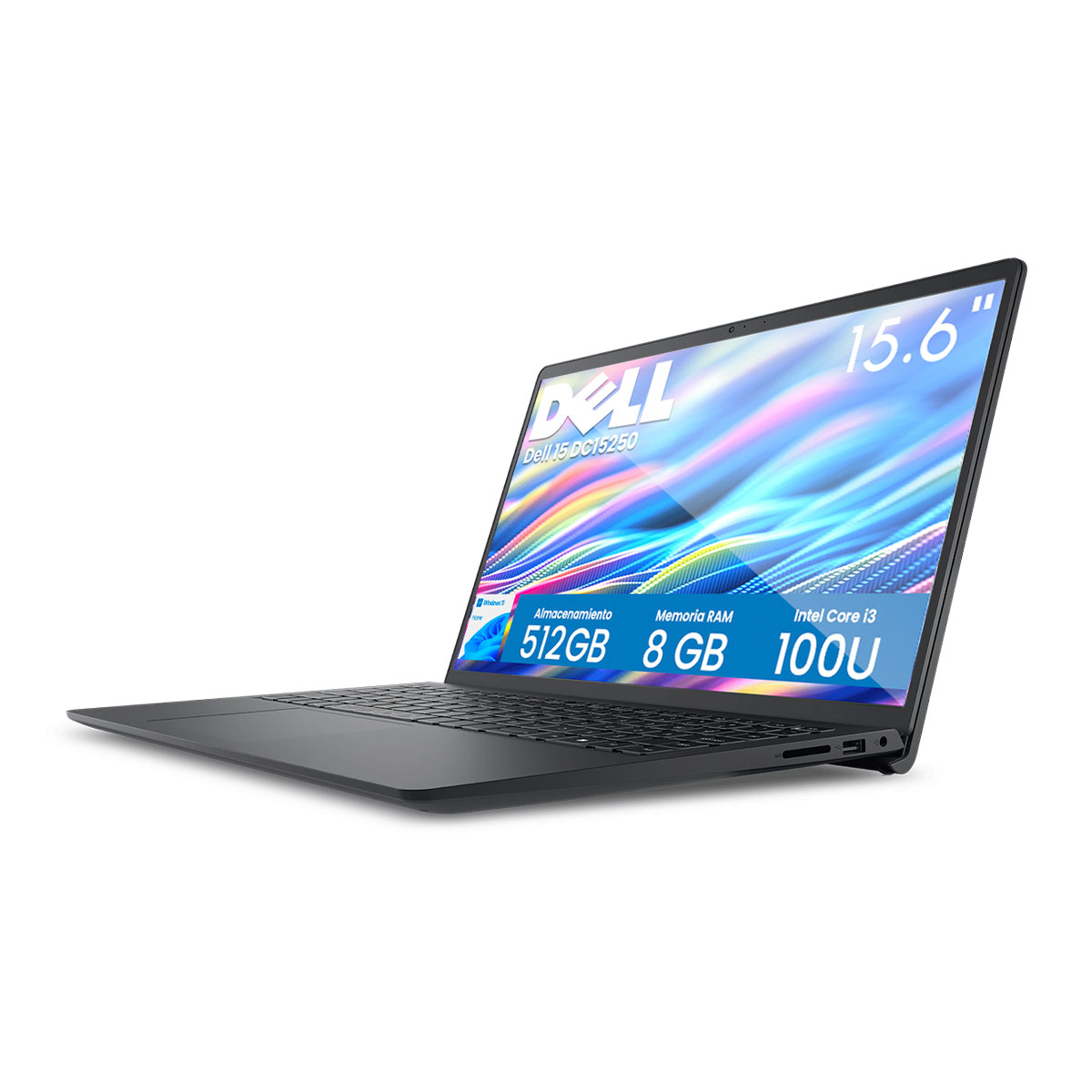 Foto 6 pulgar | Laptop Dell 15 Dc15250 Intel Core I3-100u 6c 8gb Ram 512gb Ssd 15.6'' Fhd Windows 11 Negro Carbón