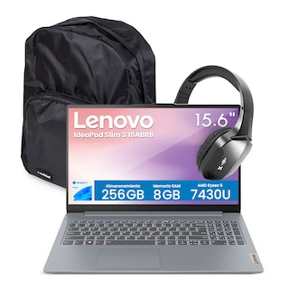 Foto 1 | Combo Laptop Lenovo Slim 3 15abr8 Ryzen 5 8gb 512gb Ssd 15.6'' Fhd Touch + Audífonos Bluetooth Y Mochila