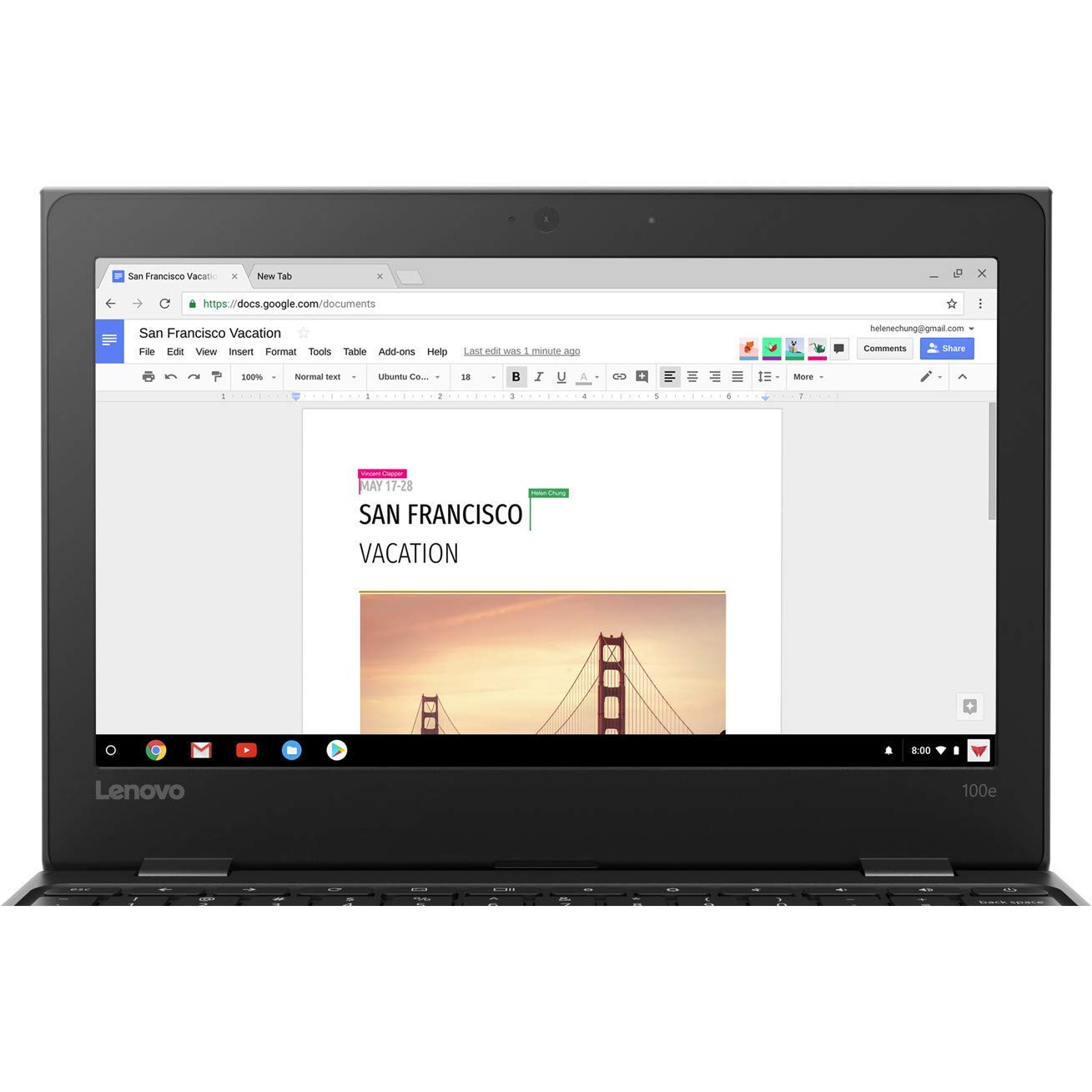Foto 8 pulgar | Chromebook Lenovo 100e 81er000bus 11 6 Pulgadas  4 Gb De Ram  16 Gb  Ssd - Venta Internacional.