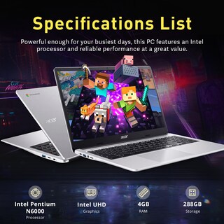 Foto 3 | Ordenador Portátil Acer Chromebook 315 De 15 6 Pulgadas Con Procesador Intel Pentium N6000 De 4 Gb De Ram - Ven