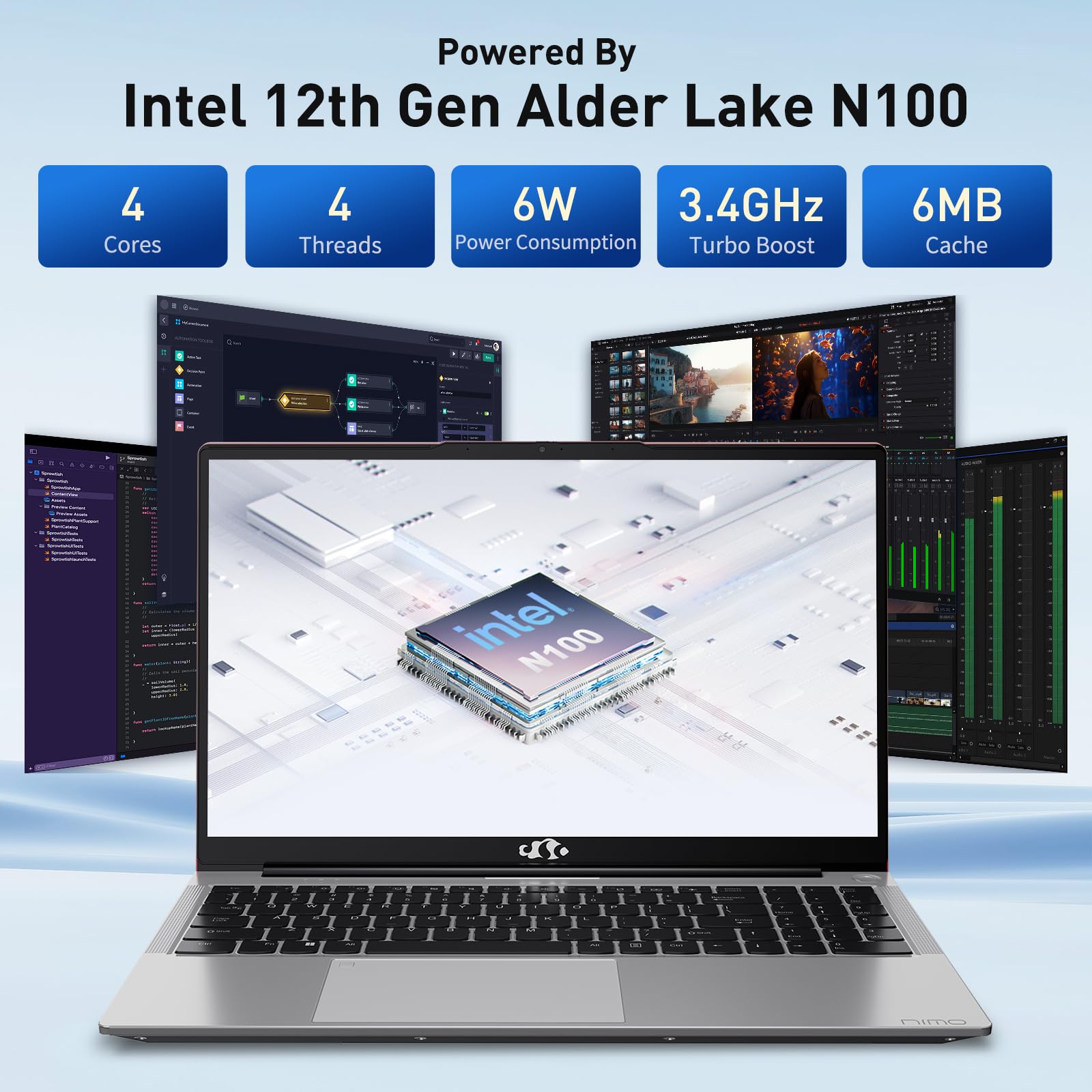 Foto 6 pulgar | Ordenador Portátil Nimo Ips Fhd De 15 6 Pulgadas  Intel Pentium N100  16 Gb De Ram  1 Tb  Ssd - Venta Internacional.