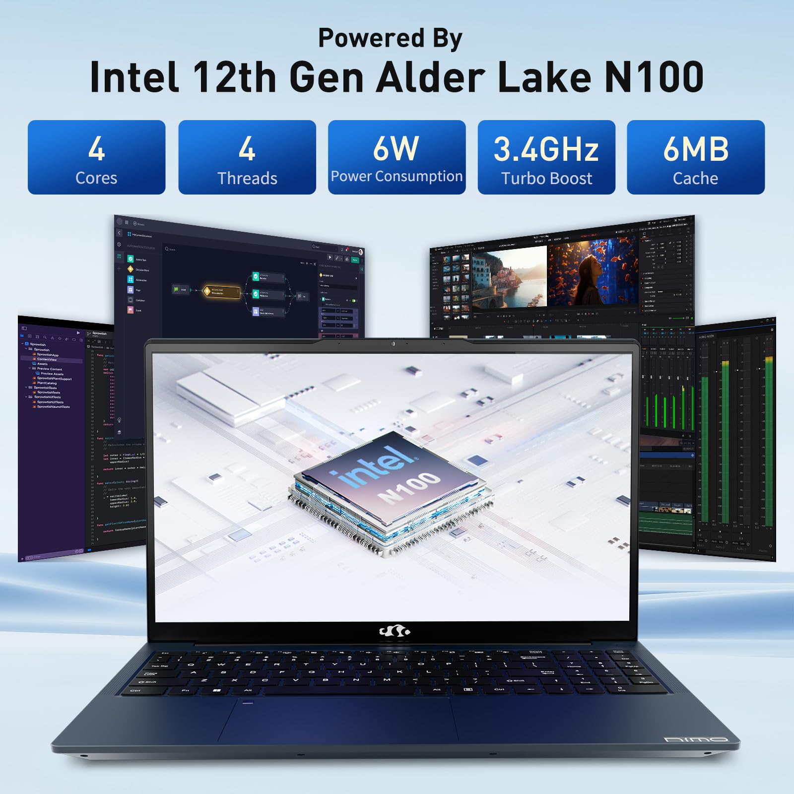 Foto 5 pulgar | Ordenador Portátil Nimo Ips Fhd De 15 6 Pulgadas  Intel Pentium N100  8 Gb De Ram  256 Gb  Ssd - Venta Internacional.