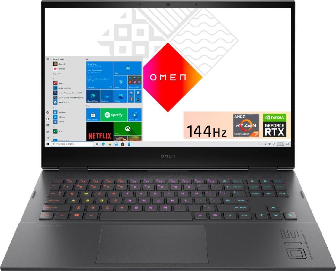 Foto 2 pulgar | Laptop Hp 16-c0011dx Negro 16.1'' Amd Ryzen 7 5800h 16gb Ram 512gb Ssd Nvidia Geforce Rtx 3050 Ti