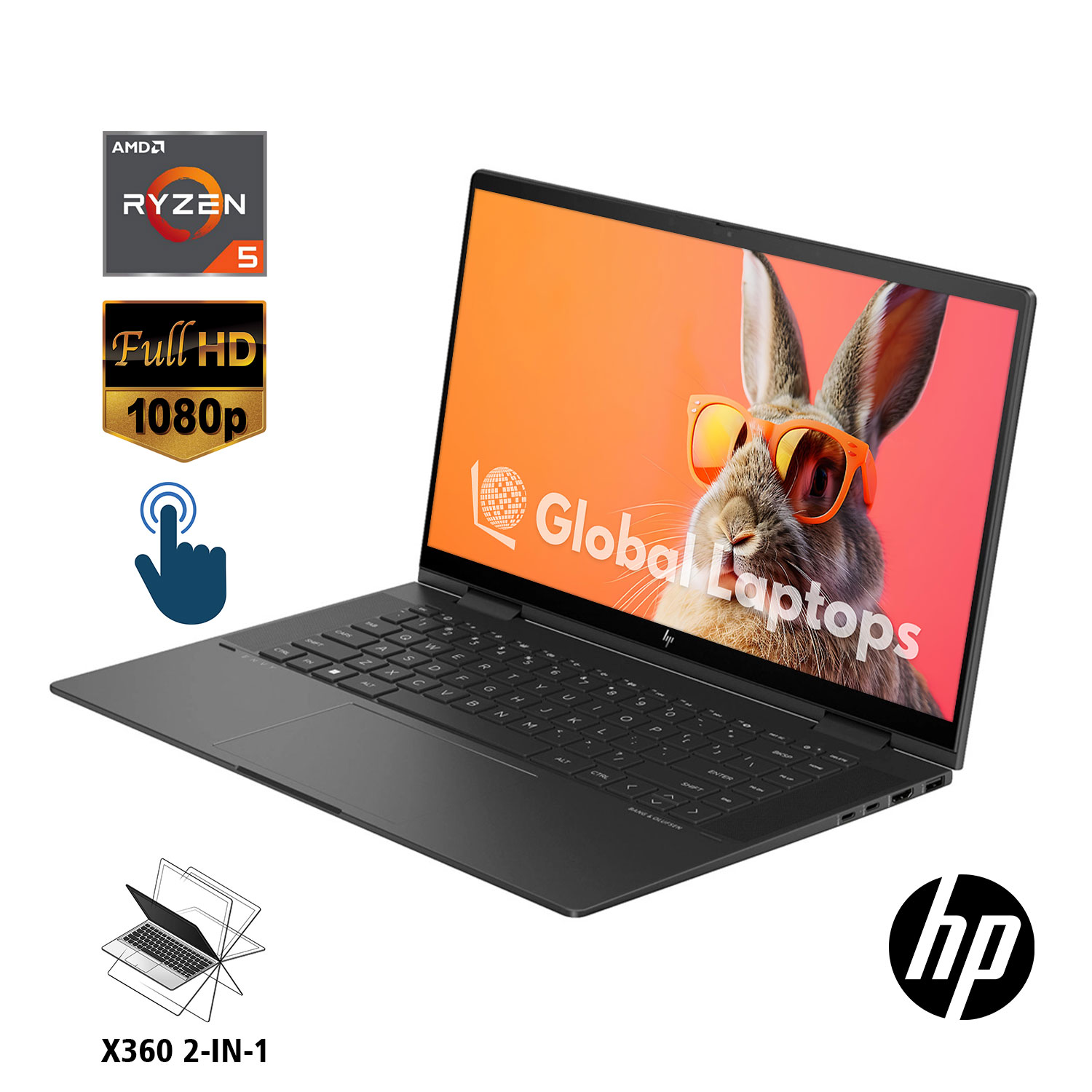 Foto 3 pulgar | Laptop Hp 15-fh13 Ryzen 5 7530u 8gb Ram 256 Ssd Fhd Touch X360