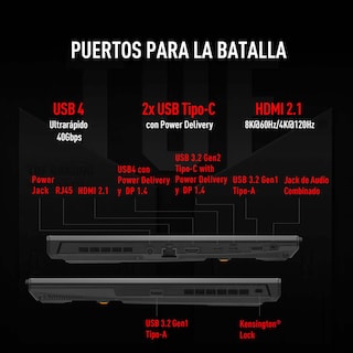 Foto 7 | Laptop Asus Tuf Gaming A15 Amd Ryzen 5 Serie 7000 8gb De Ram Nvidia Geforce Rtx 4050 512gb Ssd 15.6'' Fhd Gris