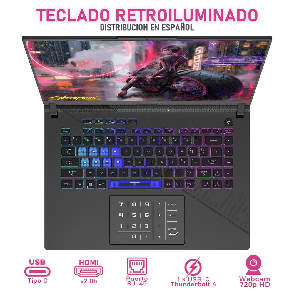 Foto 5 pulgar | Laptop Gamer ASUS Rog Strix G16 Geforce Rtx 4060 Intel Core I9 14900hx 32gb Ram 1.5tb Ssd 16 W11h Mouse DXT