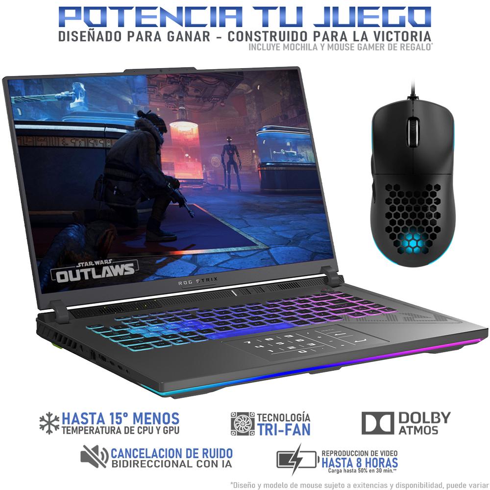 Foto 4 pulgar | Laptop Gamer ASUS Rog Strix G16 Geforce Rtx 4060 Intel Core I9 14900hx 64gb Ram 3tb Ssd 16'' W11h Mochila