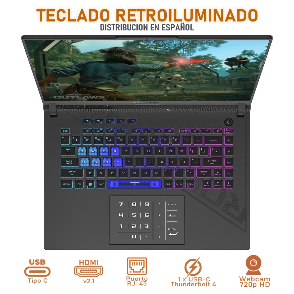 Foto 4 | Laptop Gamer ASUS Rog Strix G16 Geforce Rtx 4060 Intel Core I9 14900hx 64gb Ram 3tb Ssd 16'' W11h Mochila