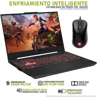 Foto 3 | Laptop Gamer ASUS Tuf Gaming A15 Geforce Rtx 4050 Amd Ryzen 5 7535hs 32gb Ram 1.5tb Ssd 15.6 W11h Mouse DXT