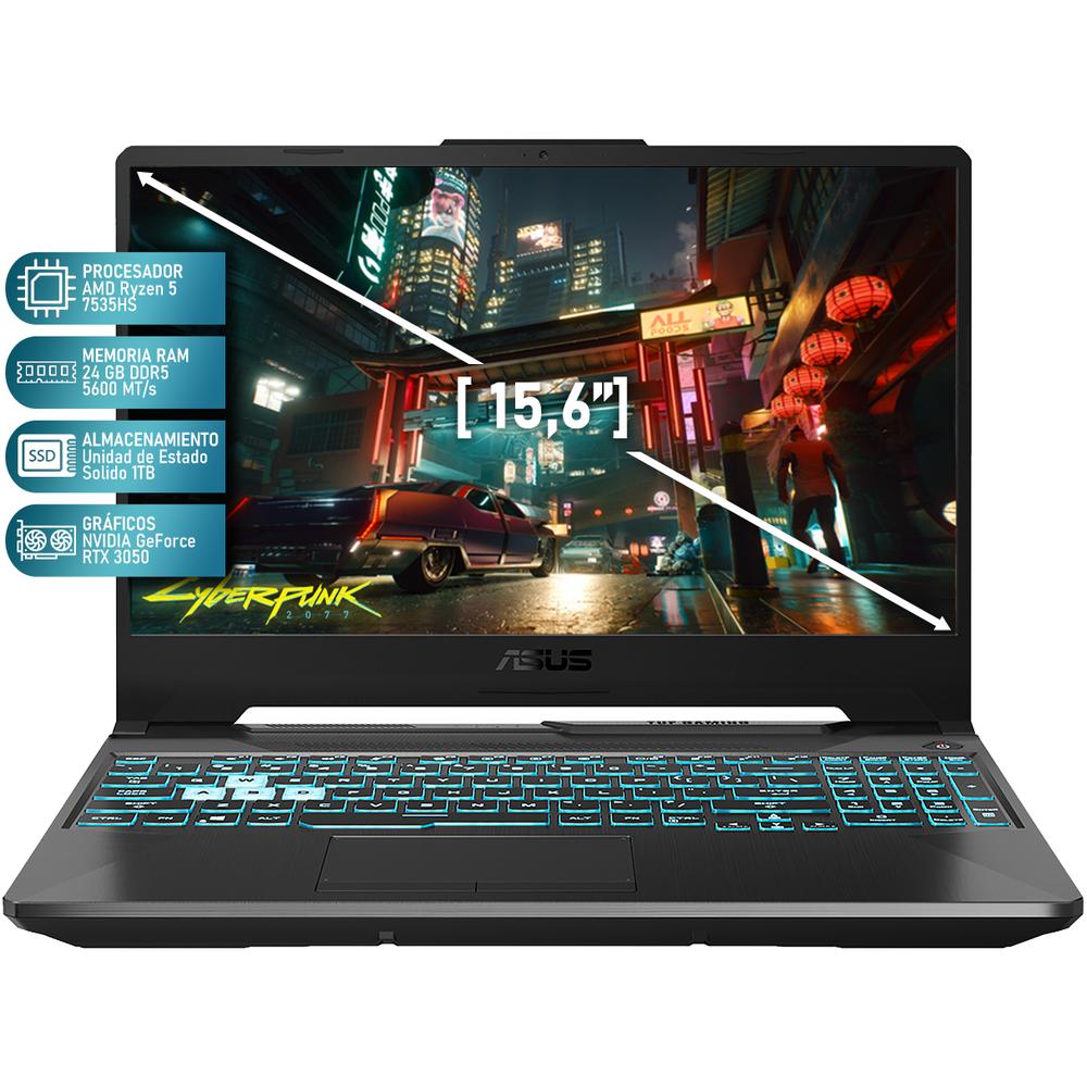 Foto 3 pulgar | Laptop Gamer Asus Tuf Gaming A15 Geforce Rtx 3050 Amd Ryzen 5 7535hs 24gb Ram 1tb Ssd 15.6'' W11h Teclado En Espa