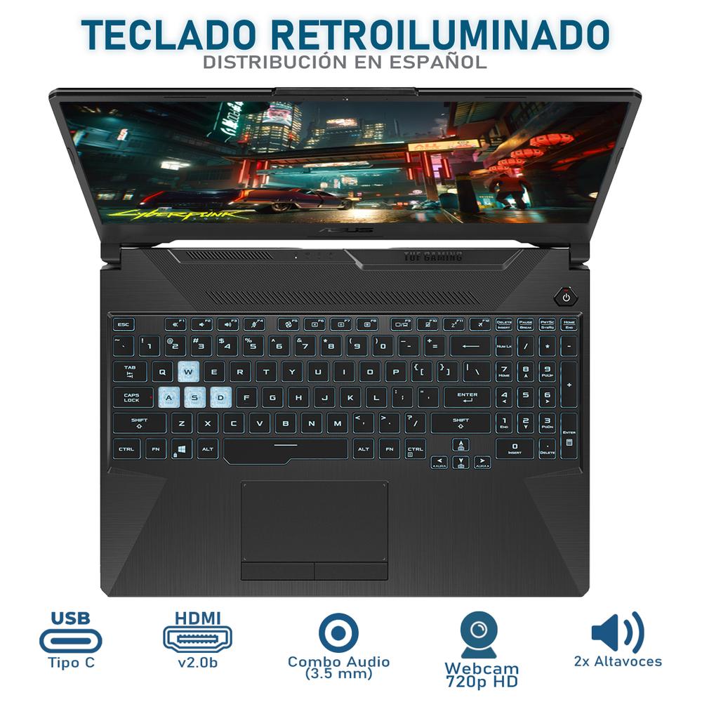 Foto 5 pulgar | Laptop Gamer Asus Tuf Gaming A15 Geforce Rtx 3050 Amd Ryzen 5 7535hs 24gb Ram 1tb Ssd 15.6'' W11h Teclado En Espa