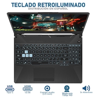 Foto 4 | Laptop Gamer Asus Tuf Gaming A15 Geforce Rtx 3050 Amd Ryzen 5 7535hs 24gb Ram 1tb Ssd 15.6'' W11h Teclado En Espa