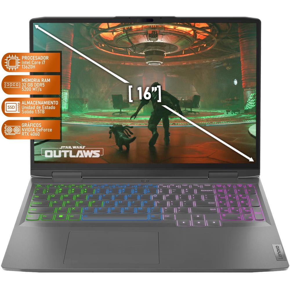 Foto 3 pulgar | Laptop Gamer Lenovo Loq Nvidia Geforce Rtx 4060 Intel Core I7 13620h 32 gb Ram 1.5 tb Ssd 16'' W11h Teclado En Es