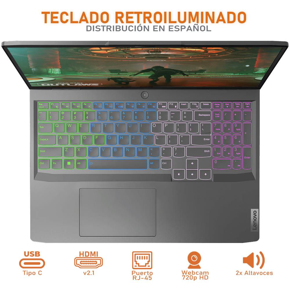 Foto 5 pulgar | Laptop Gamer Lenovo Loq Nvidia Geforce Rtx 4060 Intel Core I7 13620h 32 gb Ram 1.5 tb Ssd 16'' W11h Teclado En Es