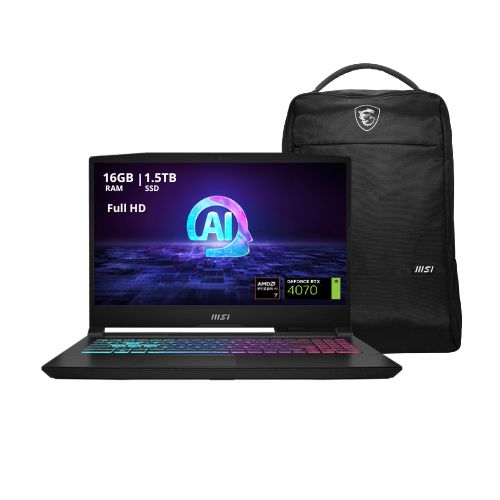 Laptop Gamer Msi Katana A15 Ai B8vg 15.6'' Amd Ryzen 7 8845hs Geforce Rtx 4070 16gb Ram 1.5tb Ssd Windows 11 Home Negro