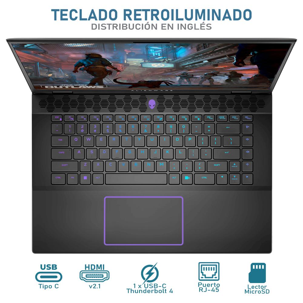 Foto 5 pulgar | Laptop Gamer Alienware M16 R2 Geforce Rtx 4070 Intel Core Ultra 9 185h 32gb Ram 1tb Ssd 16'' 240hz W11h Teclado En Ingl