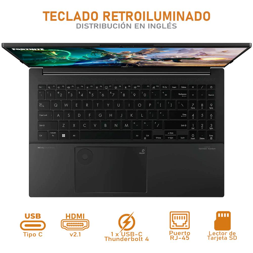 Foto 5 pulgar | Laptop Gamer Asus Vivobook Pro 15 Geforce Rtx 3050 Intel Core Ultra 7 155h 16gb Ram 1tb Ssd Oled 15.6'' W11h Tecla