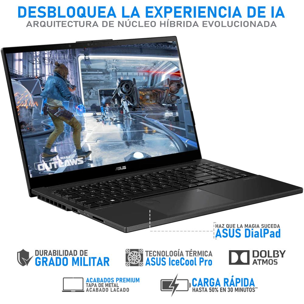 Foto 4 pulgar | Laptop Gamer Asus Creator Nvidia Geforce Rtx 4060 Intel Core Ultra 9 185h 24GB Ram 2tb Ssd Oled 15.6'' W11h Teclado