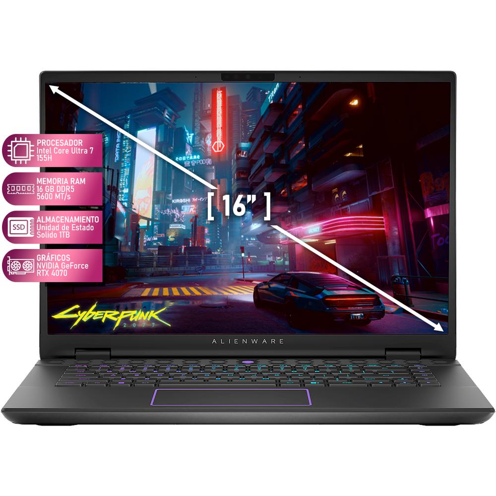 Foto 4 pulgar | Laptop Gamer Alienware de 16" M16 R2 Geforce Rtx 4070 Intel Core Ultra 7 16gb Ram 1tb Ssd