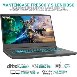 Foto 3 | Laptop Gamer Msi Thin 15 Rtx 4050 Intel Core I5 12450h 16gb Ram 512gb Ssd 15.6'' 165hz W11h + Mochila Teclado En Españo