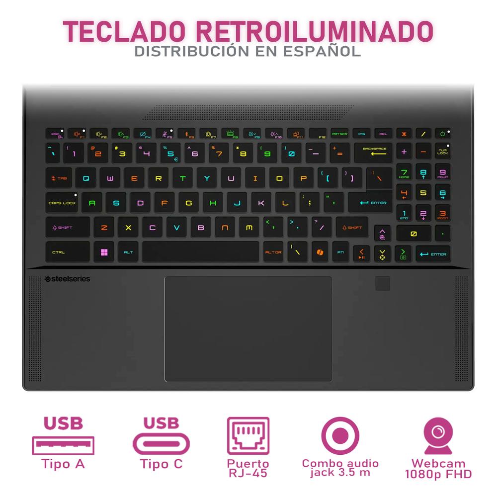 Foto 6 pulgar | Laptop Gamer MSI Stealth A16 Geforce RTX 4060 AMD Ryzen 9 365 50 Tops 32GB RAM 1TB SSD 16'' 240hz W11H Teclado Español