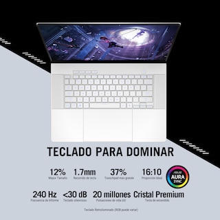 Foto 5 | Laptop Gamer ROG Zephyrus G16, RTX 4070, Ryzen AI 9 HX 370, 32GB RAM, 2TB, 16'' 2.5K OLED, blanco