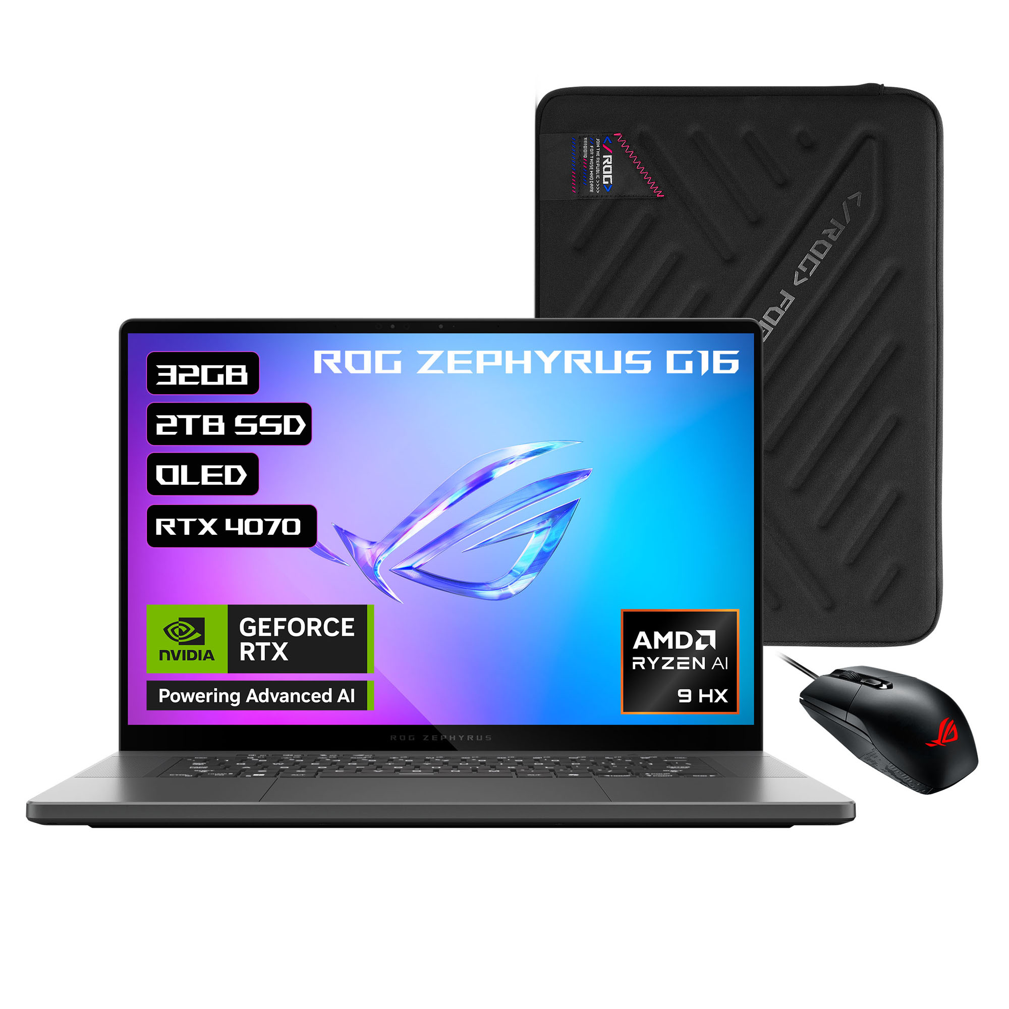 Foto 2 pulgar | Laptop Gamer ROG Zephyrus G16, RTX4070, Ryzen AI 9 HX 370, 32GB RAM, 2TB, 16'' 2.5K OLED