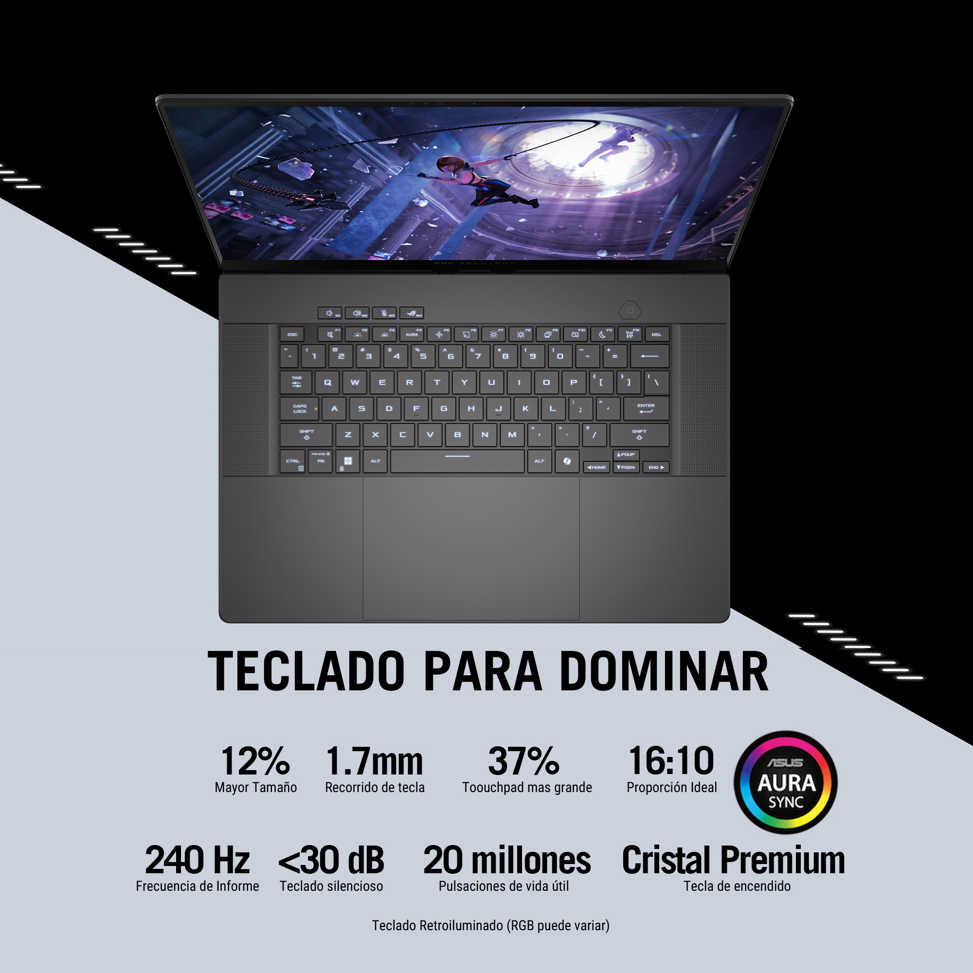 Foto 6 pulgar | Laptop Gamer ROG Zephyrus G16, RTX4070, Ryzen AI 9 HX 370, 32GB RAM, 2TB, 16'' 2.5K OLED