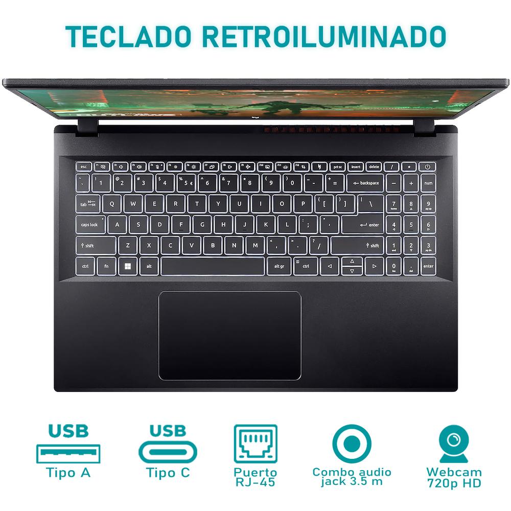 Foto 5 pulgar | Laptop Gamer Acer Nitro Geforce Rtx 4050 Intel Core I5 13420h 16gb Ram 1tb Ssd 15.6'' W11h Teclado En Ingles Mouse Dxt