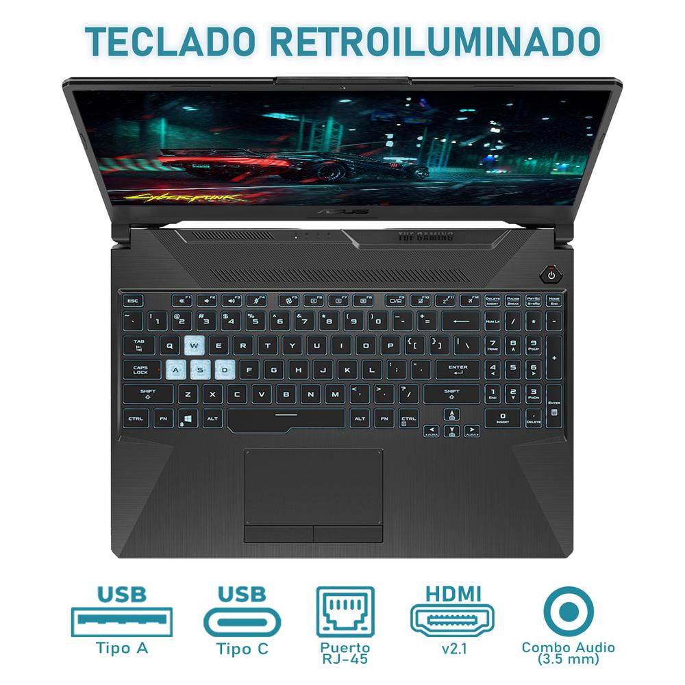 Foto 5 pulgar | Laptop Gamer Asus Tuf Gaming A15 Rtx 3050 Amd Ryzen 7 7435hs 24gb Ram 1.5tb Ssd 15.6'' W111h Teclado En Ingles Mochila