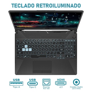 Foto 4 | Laptop Gamer Asus Tuf Gaming A15 Rtx 3050 Amd Ryzen 7 7435hs 24gb Ram 1.5tb Ssd 15.6'' W111h Teclado en Inglés Mochila