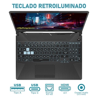 Foto 4 | Laptop Gamer Asus Tuf Gaming A15 Geforce Rtx 3050 Amd Ryzen 7 7435hs 16gb Ram 1tb Ssd 15.6'' W11h Teclado En Ingles