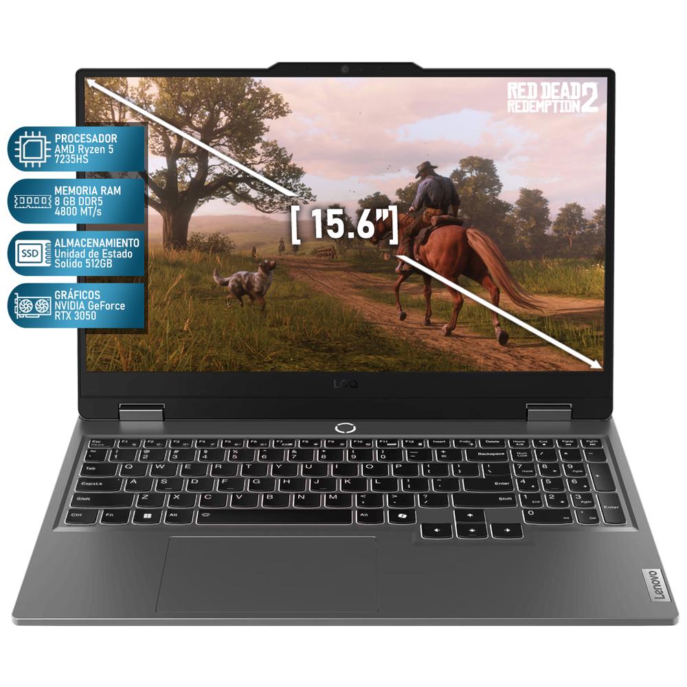 Foto 2 | Laptop Gamer Lenovo Loq Nvidia Geforce Rtx 3050 Amd Ryzen 5 7235hs 8gb Ram 512gb Ssd 15.6'' Windows 11 Home Tecla