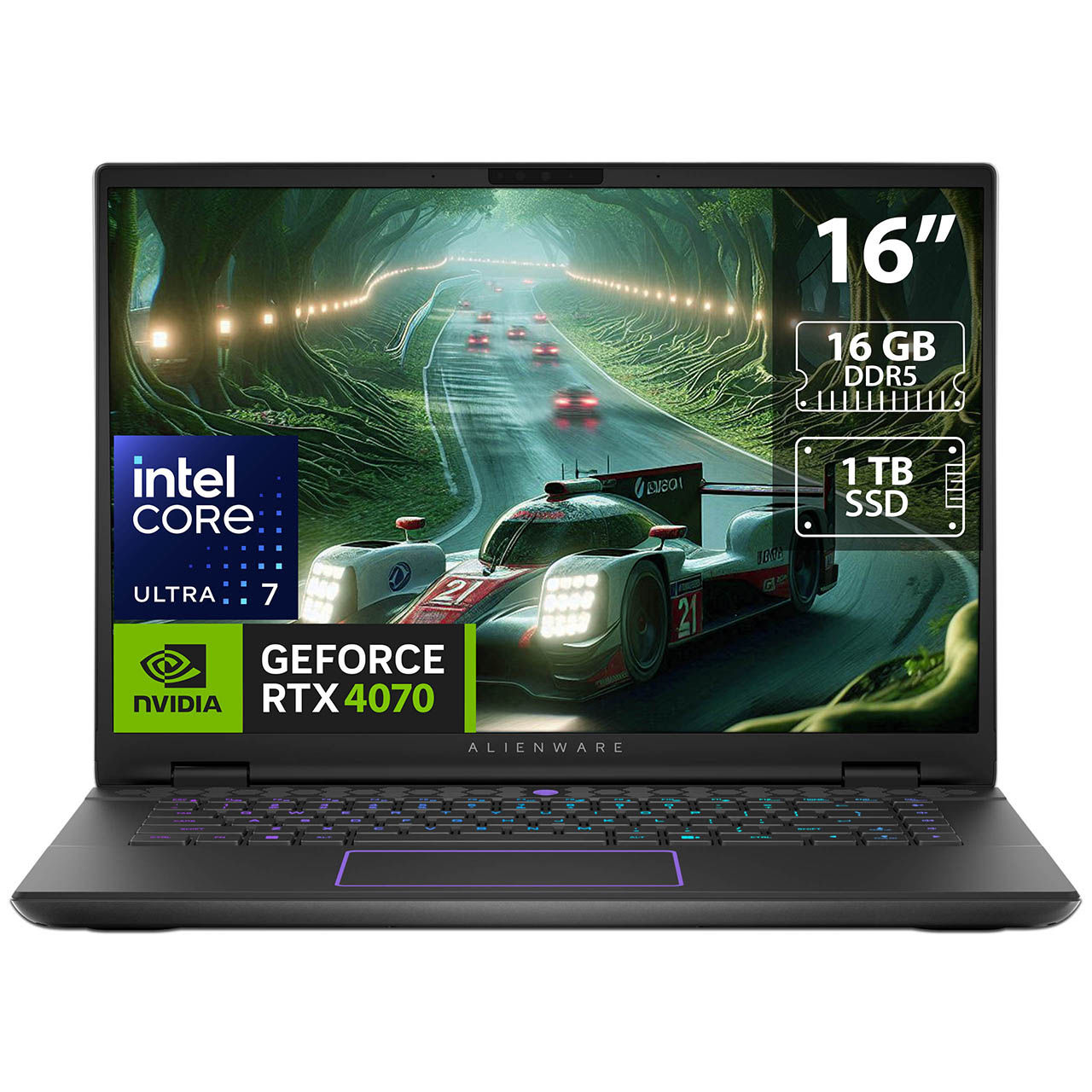 Foto 2 pulgar | Laptop Gamer Alienware Am16 R2:  Intel Core Ultra 7 155h, Ram 16gb, Ssd 1tb, Pantalla 16'', Video Geforce Rtx 4070, W11h