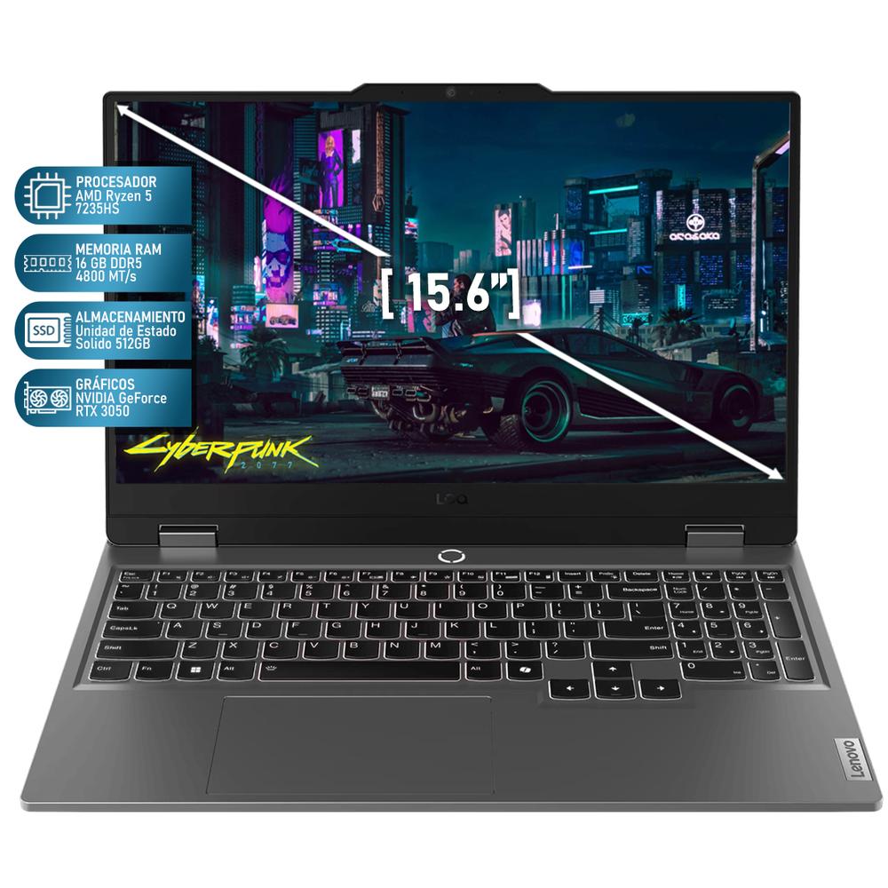 Foto 3 pulgar | Laptop Gamer Lenovo Loq Nvidia Rtx 3050 Amd Ryzen 5 7235hs 16gb Ram 512gb Ssd 15.6'' W11h Teclado En Español + Mouse Dx