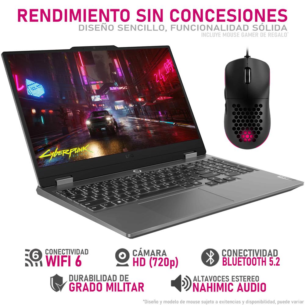 Foto 4 pulgar | Laptop Gamer Lenovo Loq Nvidia Rtx 3050 Amd Ryzen 5 7235hs 16gb Ram 512gb Ssd 15.6'' W11h Teclado En Español + Mouse Dx