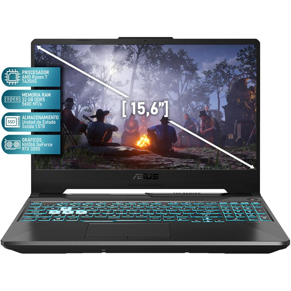Foto 3 pulgar | Laptop Gamer ASUS TUF Gaming A15 NVIDIA GeForce RTX 3050 AMD Ryzen 7 7435HS 32GB RAM 1.5TB SSD 15.6" W11H Teclado en