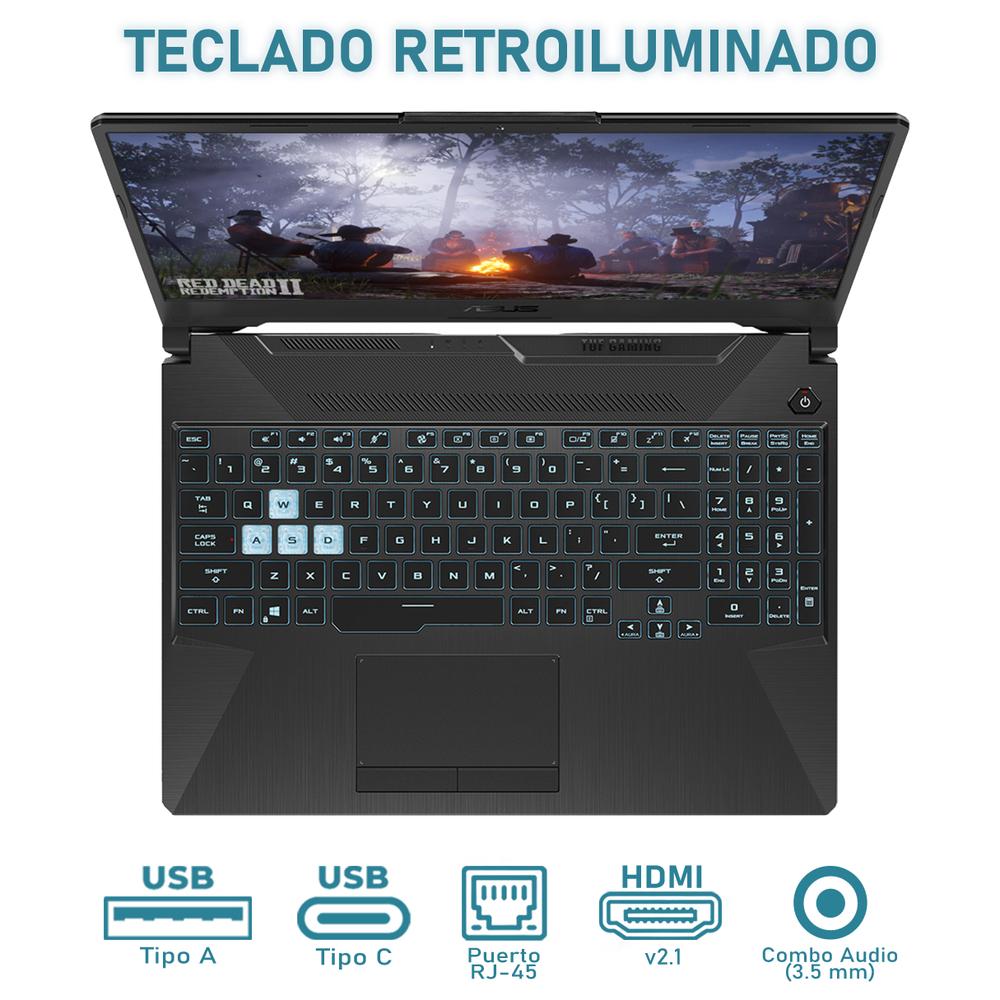 Foto 4 | Laptop Gamer ASUS TUF Gaming A15 NVIDIA GeForce RTX 3050 AMD Ryzen 7 7435HS 32GB RAM 1.5TB SSD 15.6" W11H Teclado en