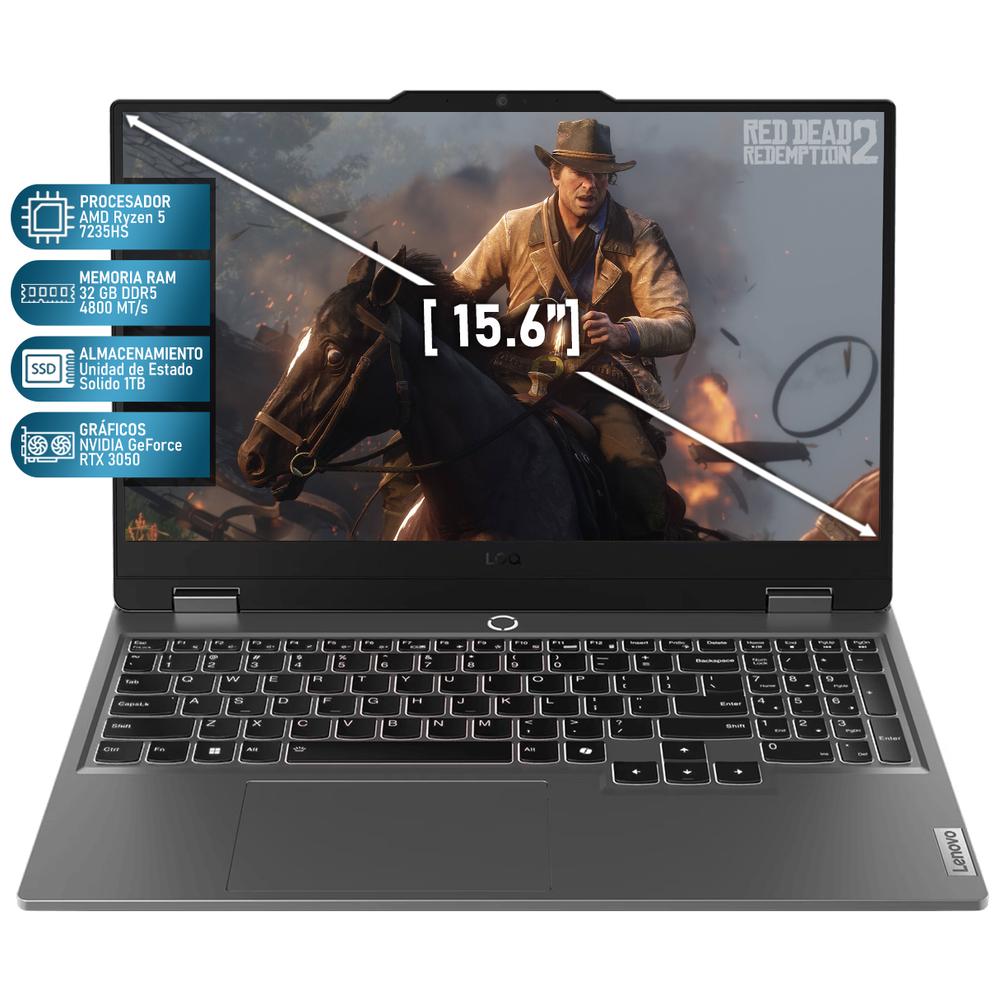 Foto 3 pulgar | Laptop Gamer Lenovo Loq Nvidia Geforce Rtx 3050 Amd Ryzen 5 7235hs 32gb Ram 1tb Ssd 15.6'' Windows 11 Home Teclado