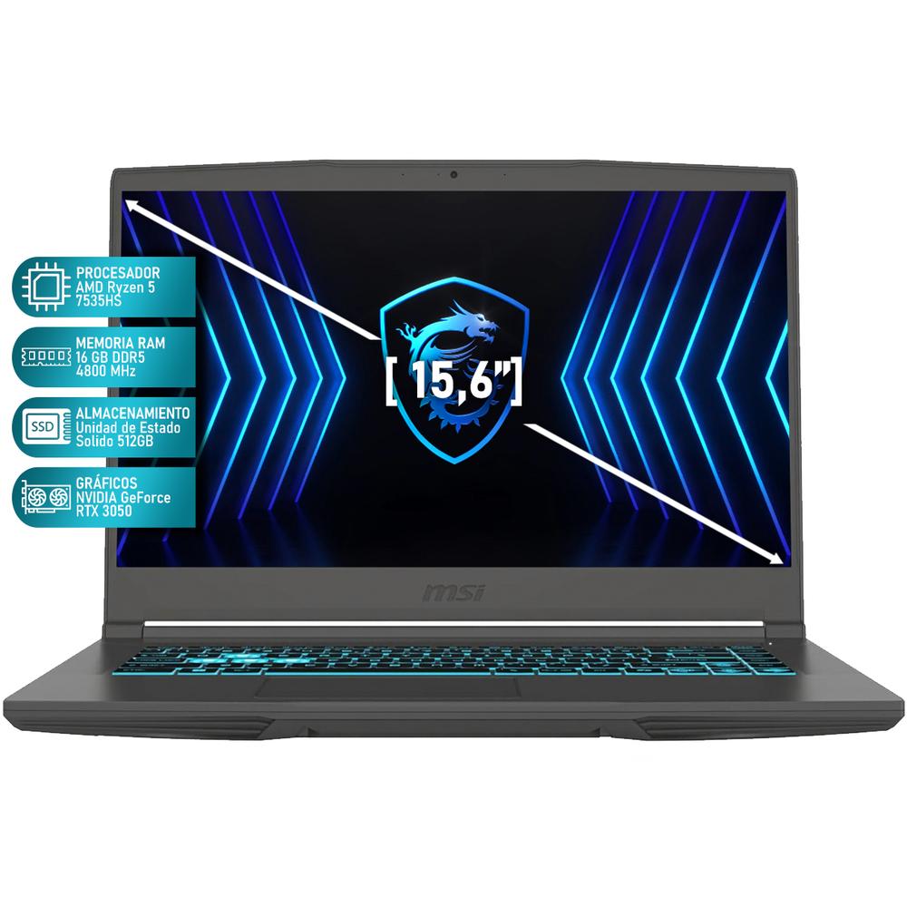 Foto 2 | Laptop Gamer Msi Thin A15 Nvidia Geforce Rtx 3050 Amd Ryzen 5 7535hs 16gb Ram 512gb Ssd 15.6'' W11h Teclado En Español