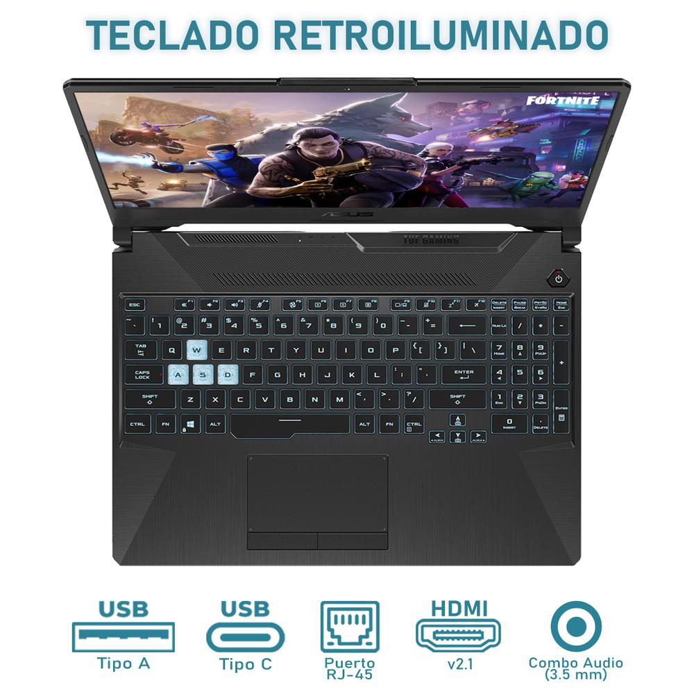 Foto 5 pulgar | Laptop Gamer Asus Tuf Gaming A15 Nvidia Geforce Rtx 2050 Amd Ryzen 5 7535hs 16gb Ram 512gb Ssd 15.6'' W11h Teclado