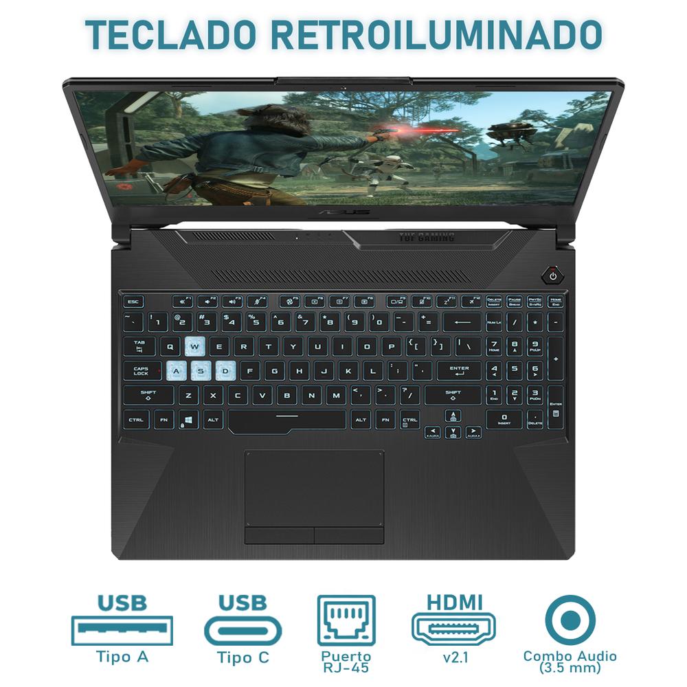 Foto 5 pulgar | Laptop Gamer Asus Tuf Gaming A15 Nvidia Geforce Rtx 4050 Amd Ryzen 7 7735hs 16gb Ram 1tb Ssd 15.6'' W11h Teclado En