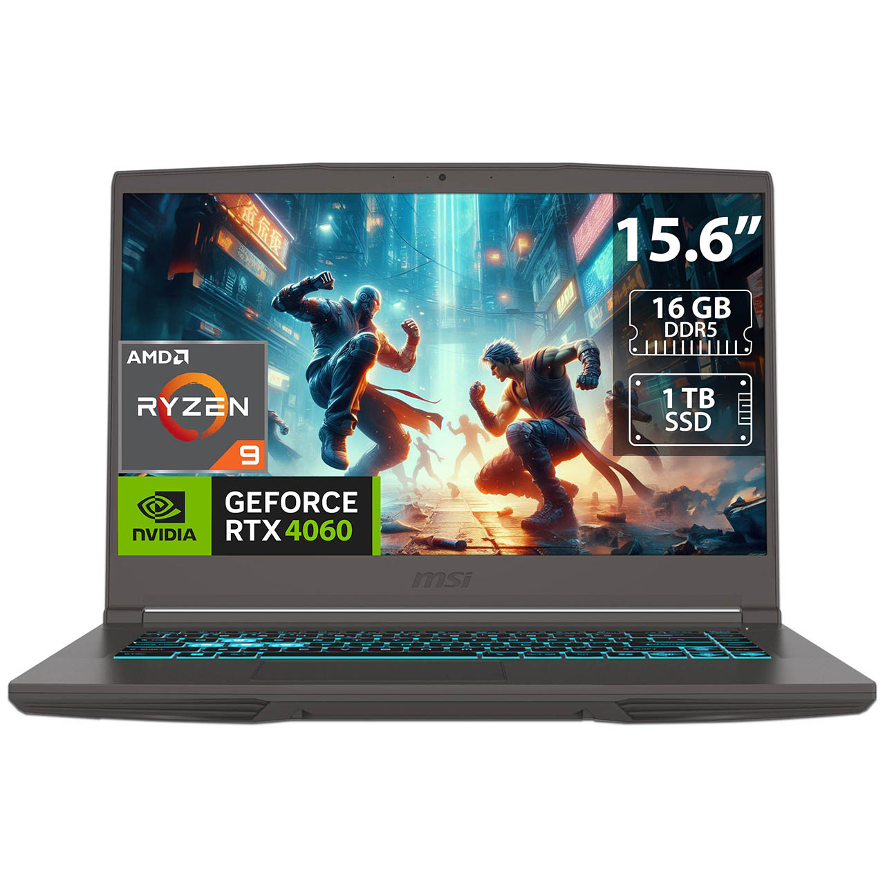 Foto 2 pulgar | Laptop Gamer Msi Thin A15: Amd Ryzen 9 8945hs, Ram 16gb, Ssd 1tb, Pantalla 15.6'', Rtx 4060, W11h