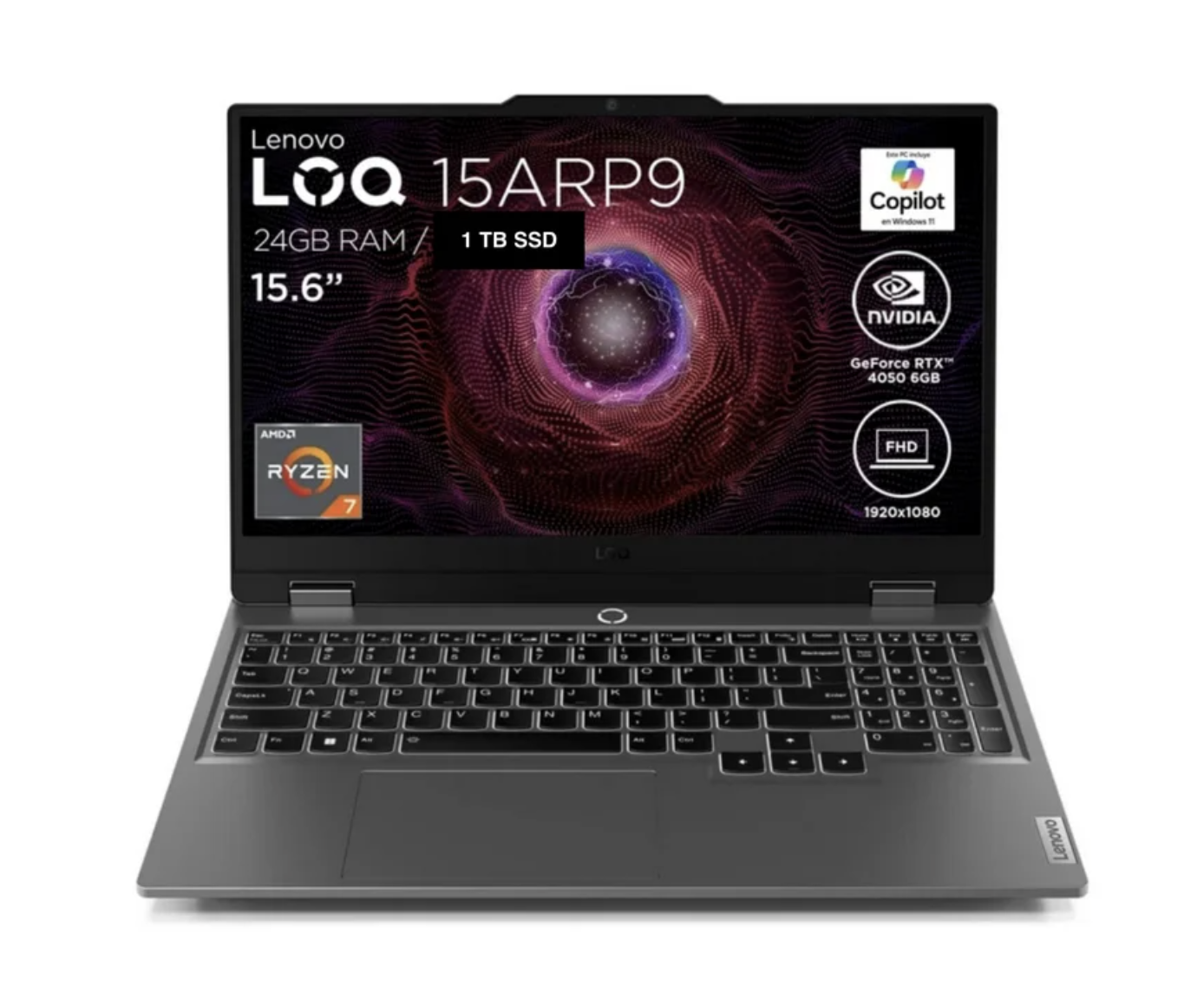 Foto 1 | Laptop Gamer Lenovo Loq 15arp9 - Amd Ryzen™ 7, Rtx™ 4050, 24gb Ddr5 Ram, 1tb Ssd, Pantalla Fhd 144hz, Teclado En E