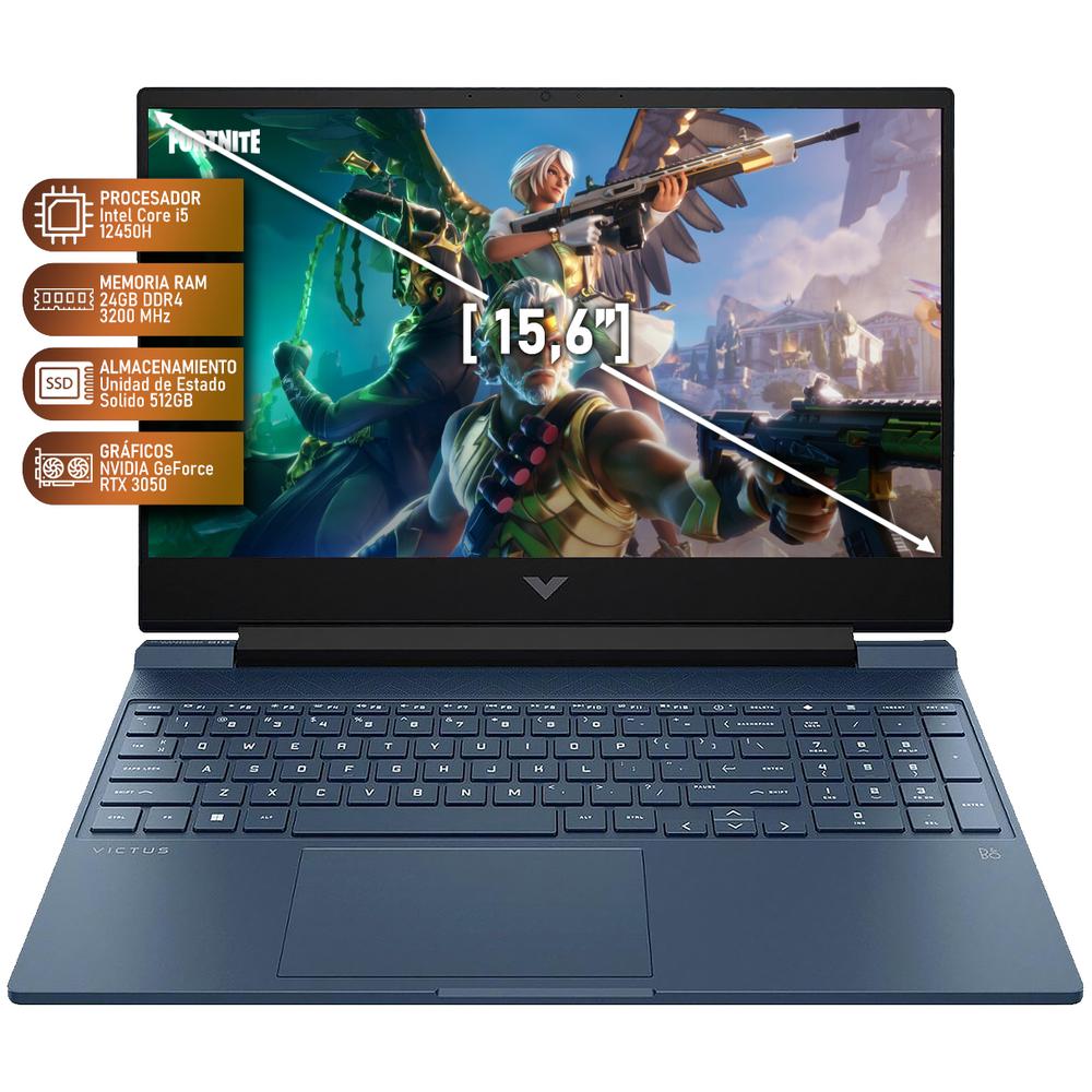 Foto 3 pulgar | Laptop Gamer Hp Victus Nvidia Geforce Rtx 3050 Intel Core I5 12450h 24gb Ram 512gb Ssd 15.6'' Windows 11 Home + Contr