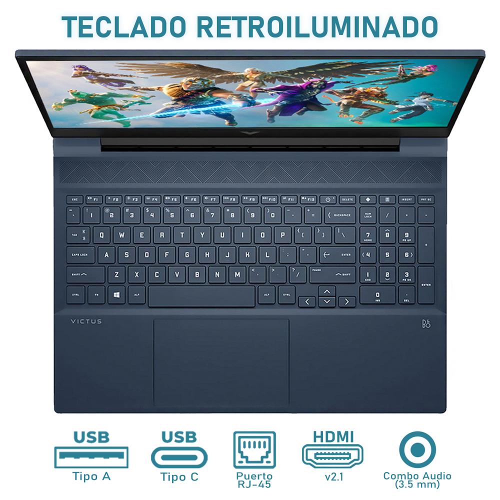 Foto 5 pulgar | Laptop Gamer Hp Victus Nvidia Geforce Rtx 3050 Intel Core I5 12450h 24gb Ram 512gb Ssd 15.6'' Windows 11 Home + Contr