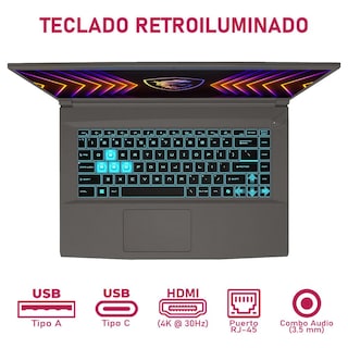 Foto 4 | Laptop Gamer Msi Thin 15 B13ve Geforce Rtx 4050 Intel Core I5 13420h 16gb Ram 512gb Ssd 15.6'' Teclado En Español +