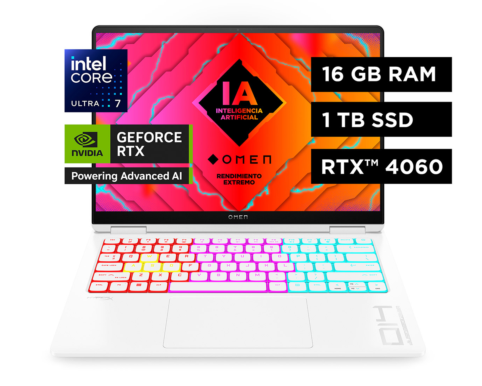 Foto 2 pulgar | Laptop Hp Omen Gaming 14-fb0000la, Intel Core Ultra 7, 16gb Ram, Gpu Nvidia  Geforce Rtx™ 4060, 1 Tb Ssd, 14'',