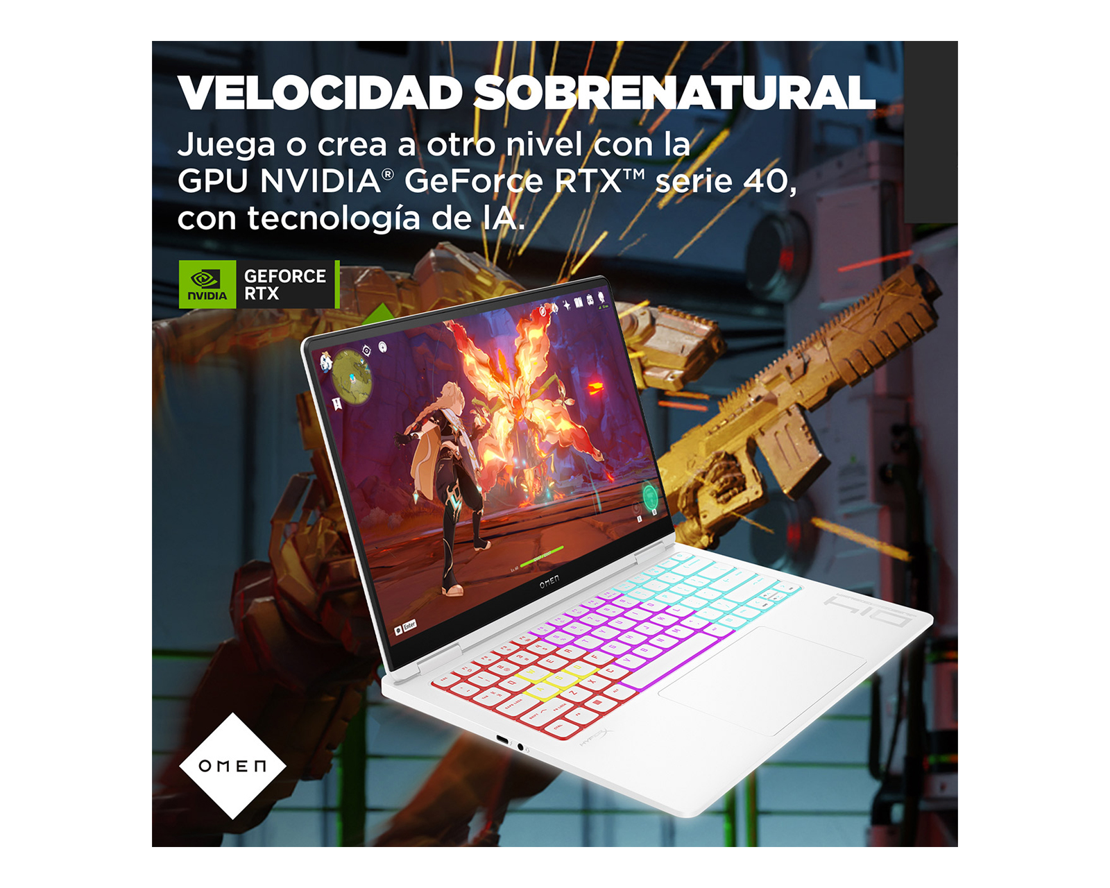 Foto 8 pulgar | Laptop Hp Omen Gaming 14-fb0000la, Intel Core Ultra 7, 16gb Ram, Gpu Nvidia  Geforce Rtx™ 4060, 1 Tb Ssd, 14'',